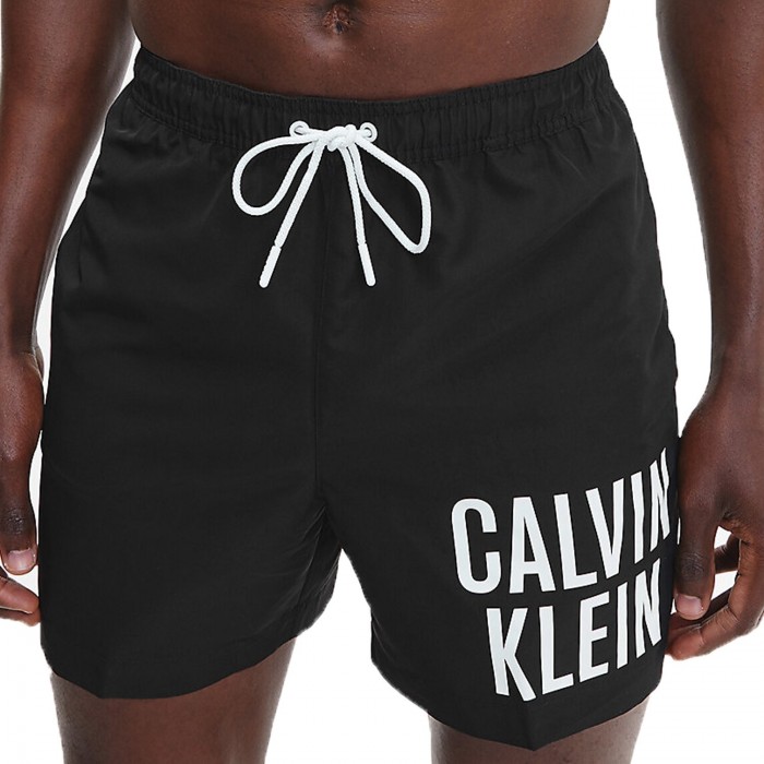  Medium Drawstring Swim Shorts Calvin Klein Intense Power - black - CALVIN KLEIN KM0KM00739-BEH 