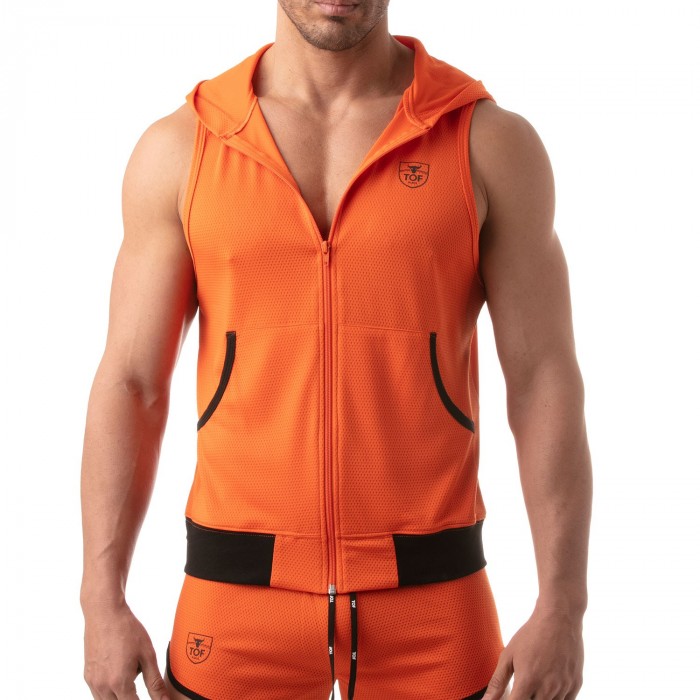  Chaqueta con capucha sin mangas Mesh - naranja - TOF PARIS TOF202O 