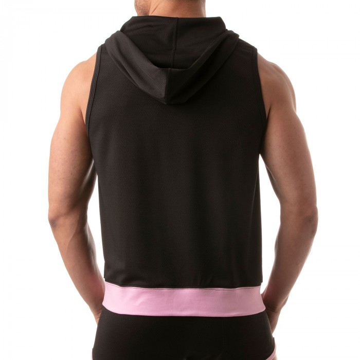  Mesh Sleeveless Hoodie - black - TOF PARIS TOF202N 