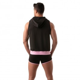  Mesh Sleeveless Hoodie - black - TOF PARIS TOF202N 