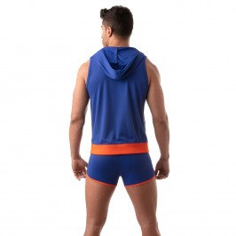  Mesh Sleeveless Hoodie - royal blue - TOF PARIS TOF202BUR 