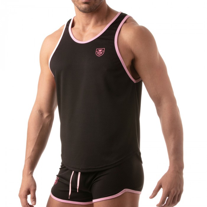  Leichtes Tanktop Mesh - schwarz - TOF PARIS TOF203N 