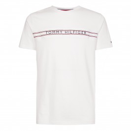 Tommy Signature Tape Logo T-Shirt - white - TOMMY HILFIGER UM0UM02422-YBR