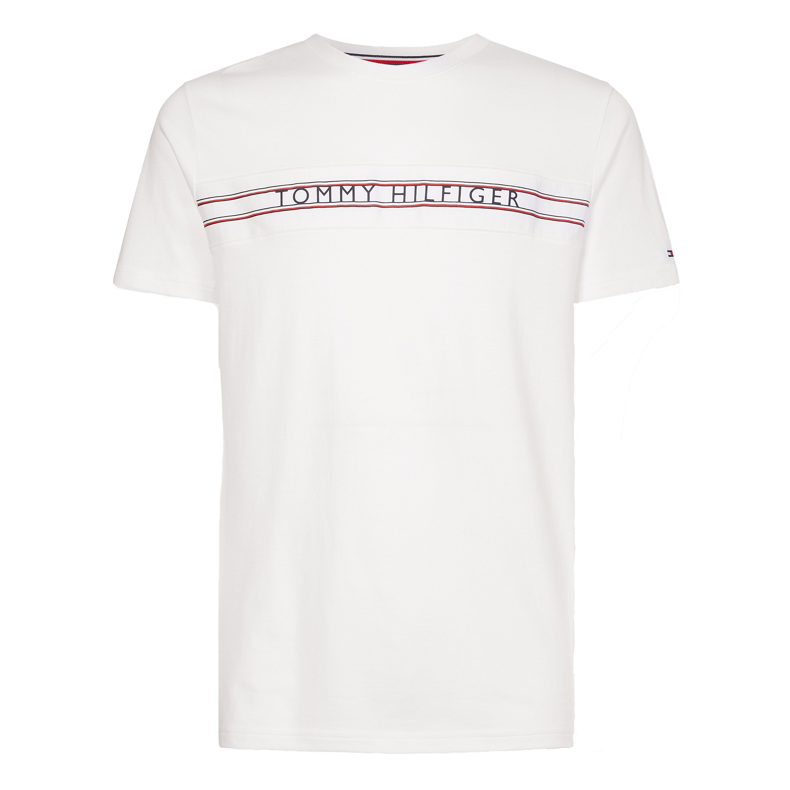 Tommy Signature Tape Logo T-Shirt - white: Tshirts for man brand