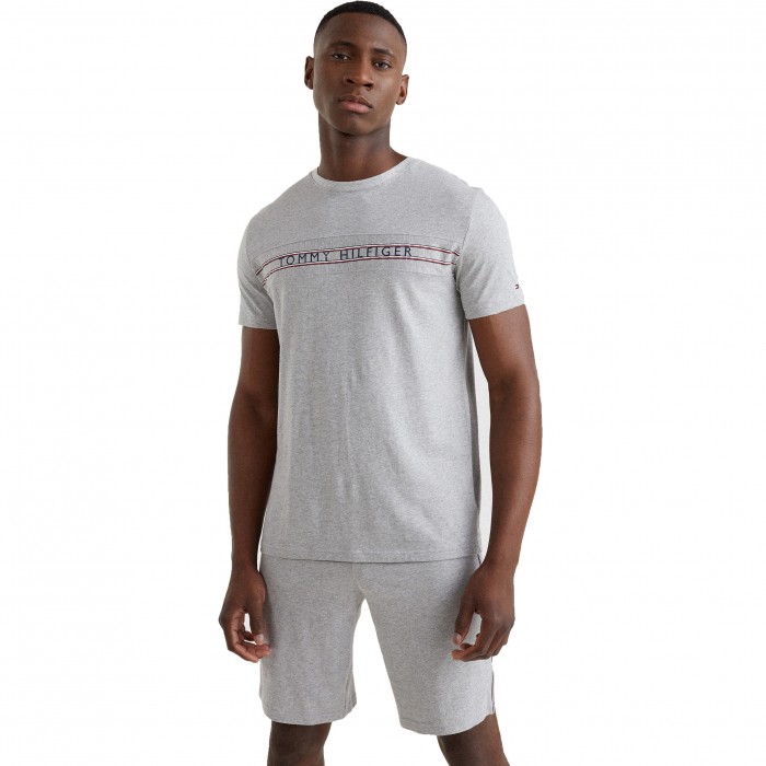  T-shirt à logo et bande emblématique Tommy - gris - TOMMY HILFIGER *UM0UM02422-P61 