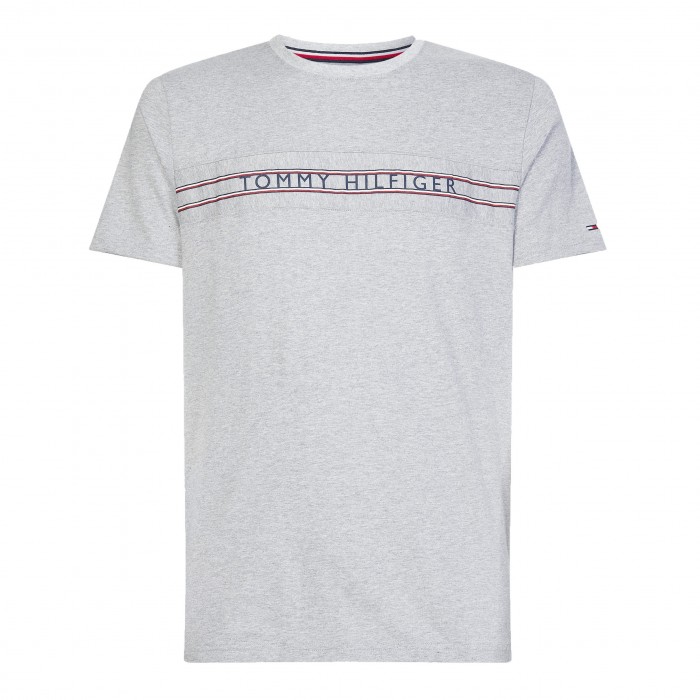 T-shirt à logo et bande emblématique Tommy - gris - TOMMY HILFIGER *UM0UM02422-P61