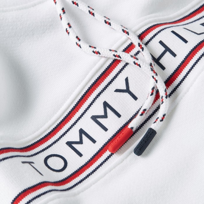  Felpa con cappuccio e nastro iconico Tommy - bianco - TOMMY HILFIGER *UM0UM02427-YBR 