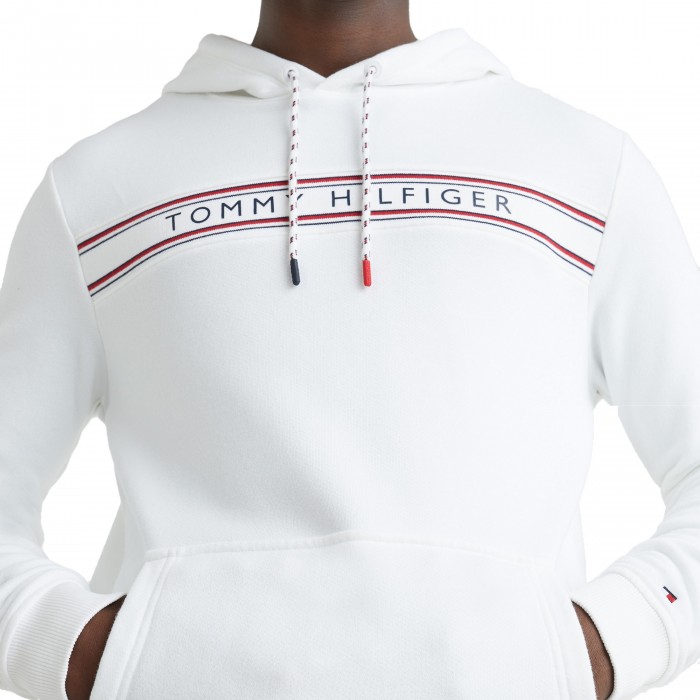  Sweat Tommy Hilfiger à capuche et bande emblématique - blanc - TOMMY HILFIGER *UM0UM02427-YBR 