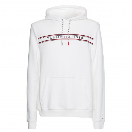 Sudadera con capucha y cinta distintiva Tommy - blanco