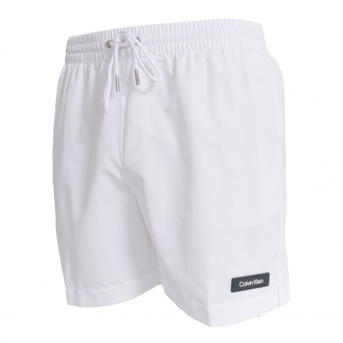  Pantaloncini Da Bagno Con Cordoncino Medio Calvin Klein Core Solids - bianco - CALVIN KLEIN *KM0KM00721-YCD 