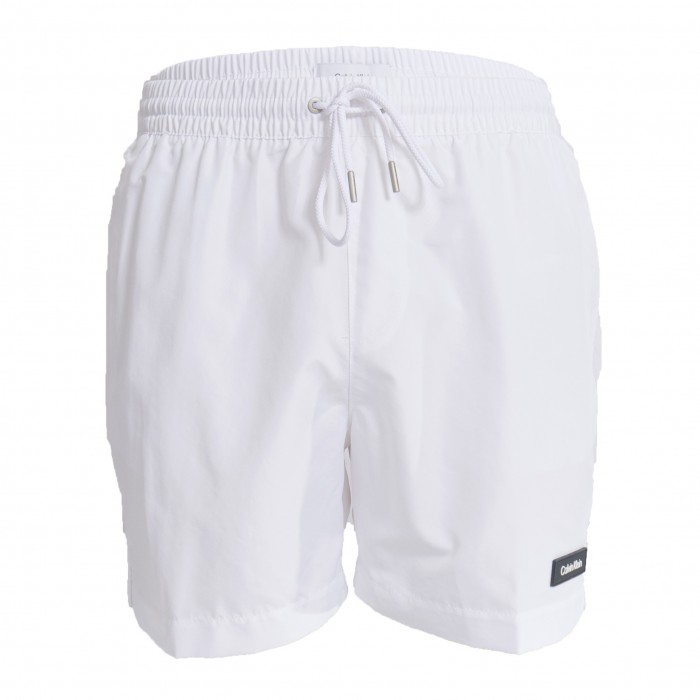  Medium Drawstring Swim Shorts Calvin Klein Core solids - white - CALVIN KLEIN *KM0KM00721-YCD 