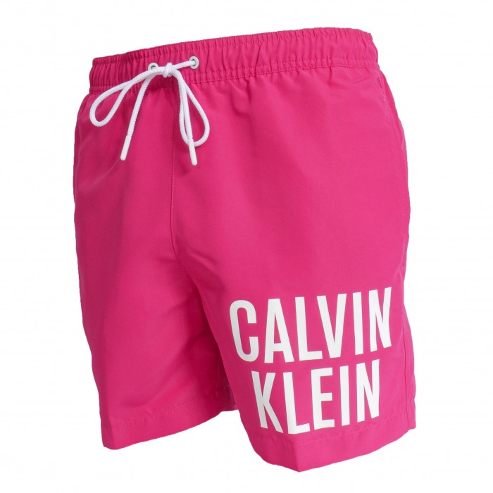  Short de bain mi-long avec cordon de serrage Calvin Klein Intense Power  - rose - CALVIN KLEIN *KM0KM00701-T01 