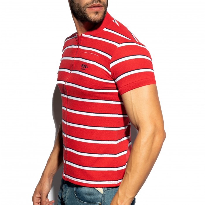  Polo Shirt Stripes - rouge - ES COLLECTION POLO34-C06 