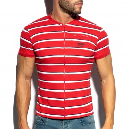  Polo Shirt Stripes - rouge - ES COLLECTION POLO34-C06 