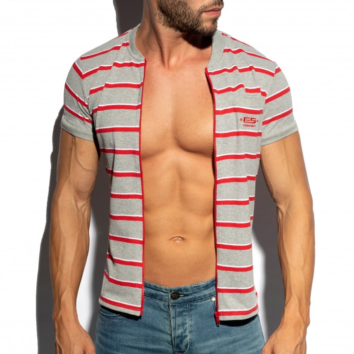  Polo Shirt Stripes - rouge - ES COLLECTION POLO34-C11 