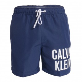  Short de bain mi-long avec cordon de serrage Calvin Klein Intense Power  - bleu marine foncé - CALVIN KLEIN *KM0KM00701-DCA 