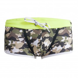 Boxer da bagno a vita bassa Iconic - Camouflage kaki - TOF PARIS TOF207K