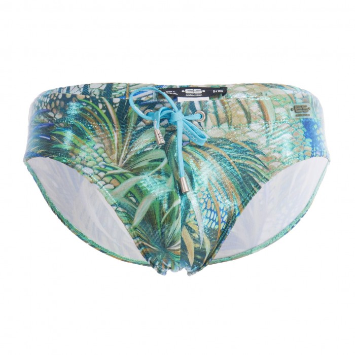 Slip de bain tropical glitter - kaki - ES COLLECTION 2223-C12