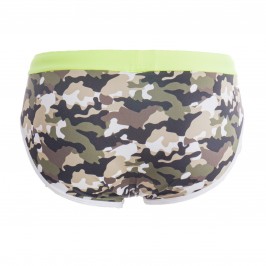  Slip da bagno a vita bassa Iconic - camo kaki - TOF PARIS TOF206K 