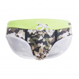 Slip de bain taille basse Iconic - camouflage kaki - TOF PARIS TOF206K