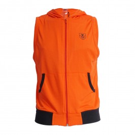 Mesh Sleeveless Hoodie - orange - TOF PARIS TOF202O