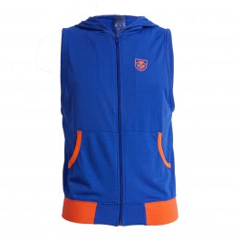 Mesh Sleeveless Hoodie - royal blue - TOF PARIS TOF202BUR