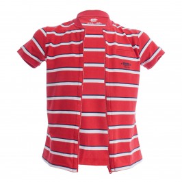Polo Shirt Stripes - rouge - ES COLLECTION POLO34-C06