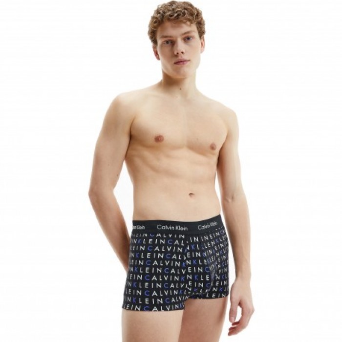  Juego de 3 boxers de cintura baja Cotton Stretch - azul, negro y violeta - CALVIN KLEIN *U2664G-1WH 