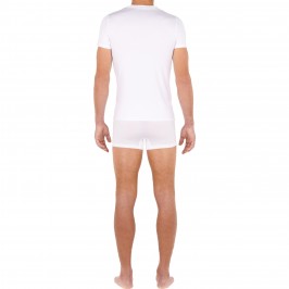  T-shirt col V Tencel Soft - weiß - HOM 402466-0003 