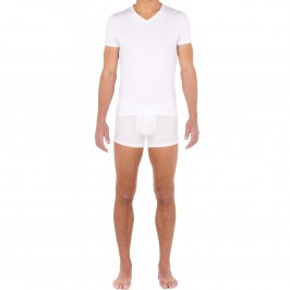  T-shirt col V Neck Tencel Soft - white - HOM 402466-0003 