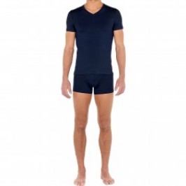  T-shirt col V Neck Tencel Soft - navy - HOM 402466-00RA 