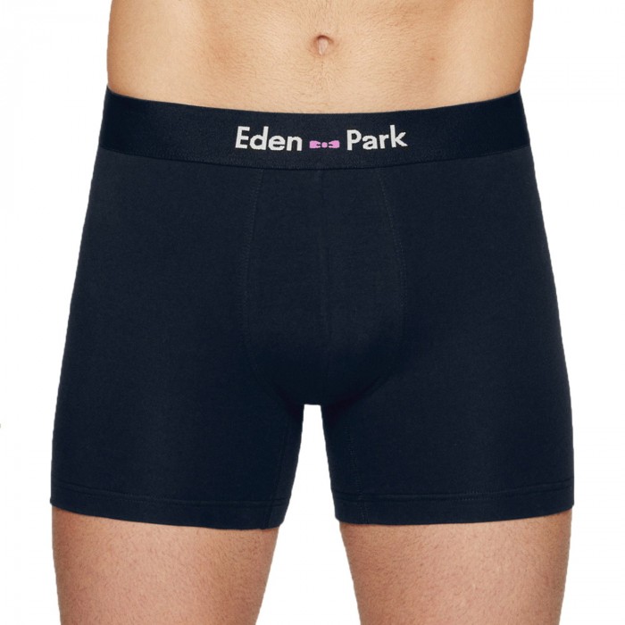  Lot de 2 boxers rayés bleu et uni - EDEN PARK E658G19-F59 