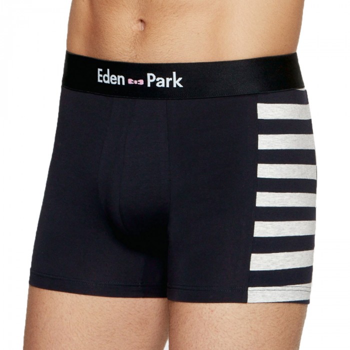  Lot de 2 boxers rayés bleu et uni - EDEN PARK E658G19-F59 