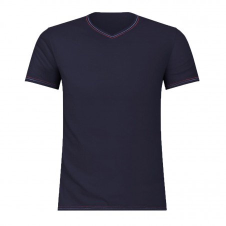 Men's V-neck T-shirt Made of France Eminence - navy