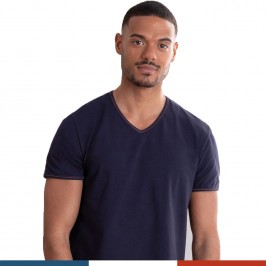  Tee-shirt col V homme Fait en France Eminence - marine - EMINENCE 3W11-1527 