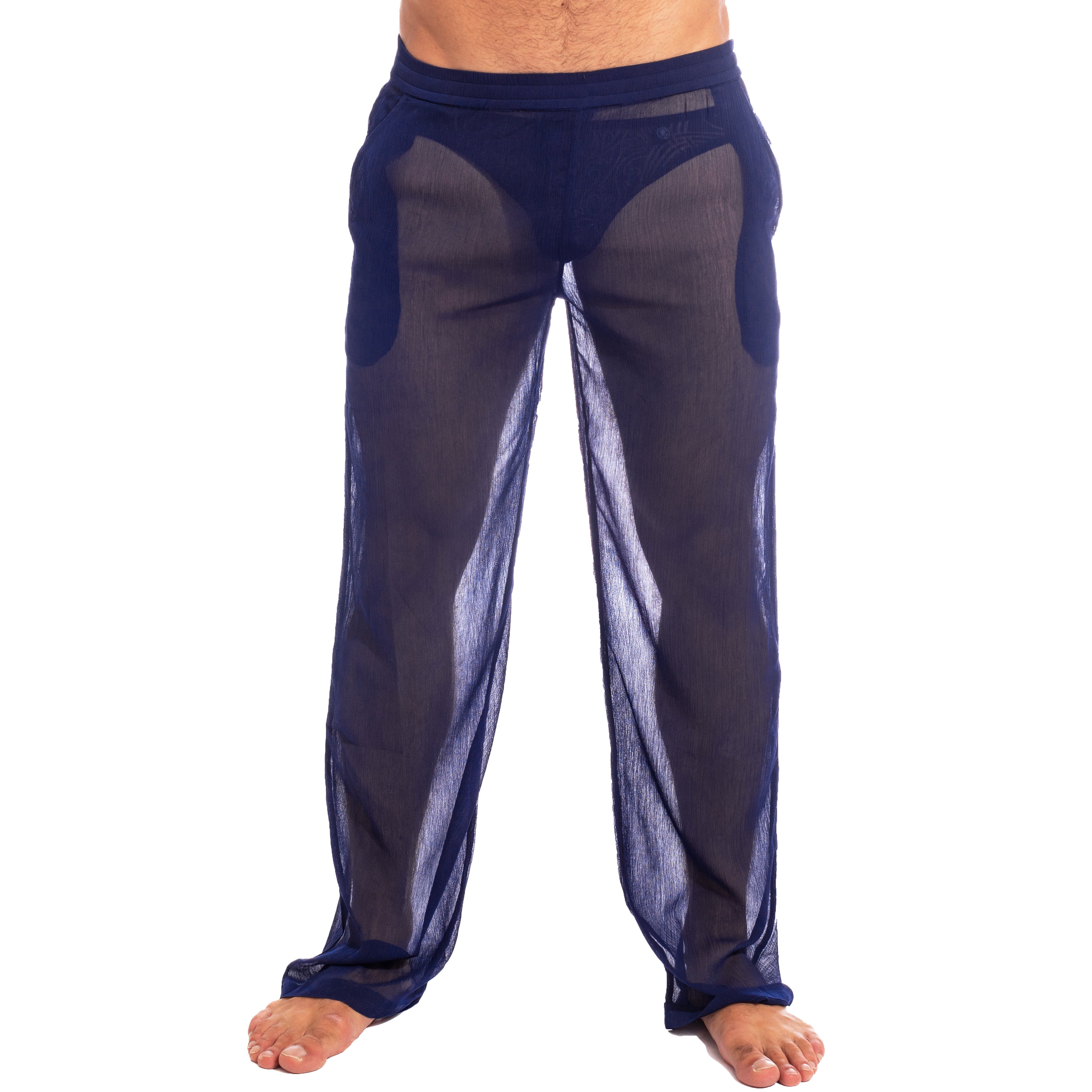 Chantilly Marine - Pantalon transparent: Bas d'intérieur pour homme