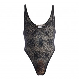 Bodysuit string Flowery Lace - noir - ADDICTED AD1114-C10
