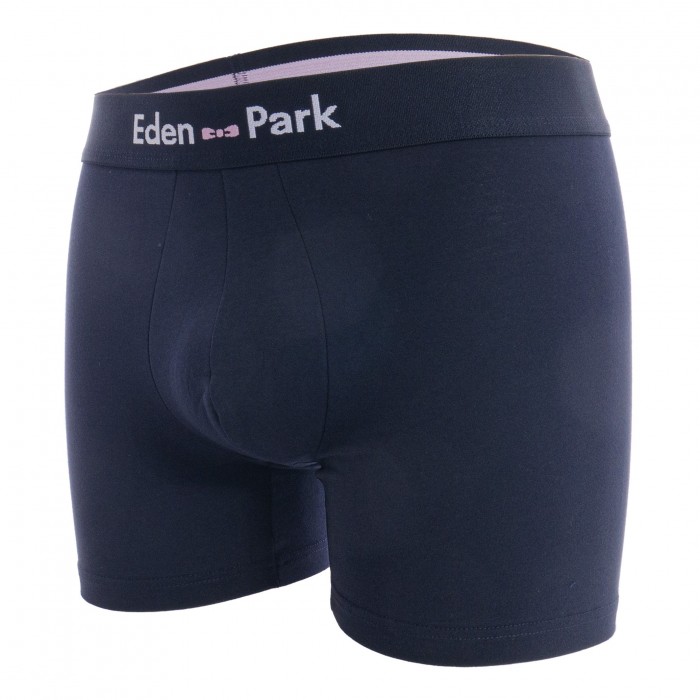  Lot de 2 boxers rayés bleu clair et uni - EDEN PARK E658G19 NA113 