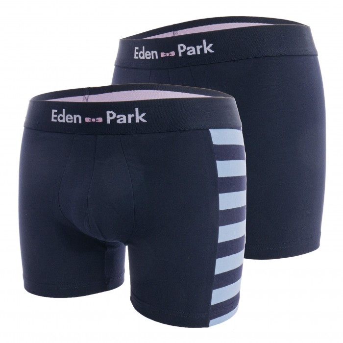  Lot of 2 pink and plain striped boxers - EDEN PARK E658G19 NA113 