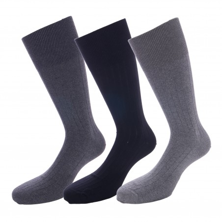 Set di 3 paia di calzini HOM Triple Pack Coton - nero e grigio