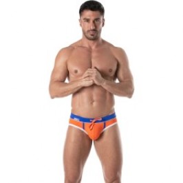 Slip de bain de la marque TOF PARIS - Slip de bain taille basse Holidays Tof Paris - orange - Ref : TOF248O