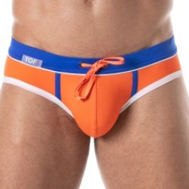 Slip de bain de la marque TOF PARIS - Slip de bain taille basse Holidays Tof Paris - orange - Ref : TOF248O