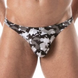 Bath Brief of the brand TOF PARIS - Iconic swim thong - grey camouflage - Ref : TOF253G