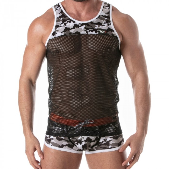 Tank top der Marke TOF PARIS - Ikonisches Tanktop aus Mesh - Ref : TOF252G