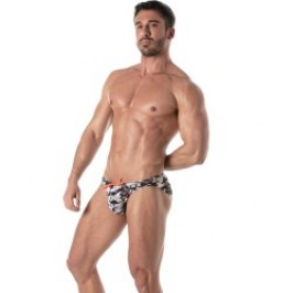 Slip de bain de la marque TOF PARIS - Bikini de bain Iconic - camouflage gris - Ref : TOF205G