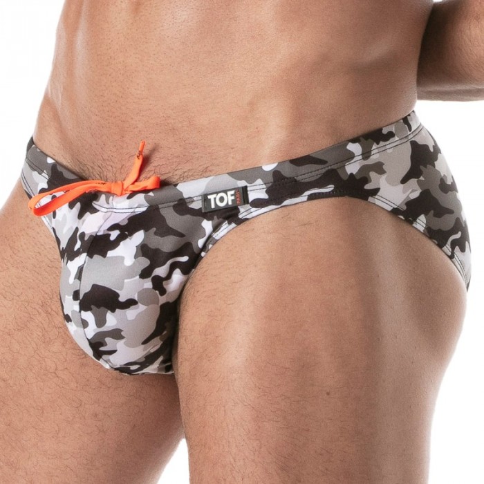 Badeschein der Marke TOF PARIS - Bikini schwimmen Iconic – grau camouflage - Ref : TOF205G