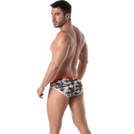 Badeschein der Marke TOF PARIS - Badehose mit niedriger taille Iconic - camo grau - Ref : TOF206G