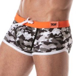Boxer Shorts, Bad Shorty der Marke TOF PARIS - Badehose mit niedriger taille Iconic - Camouflage grau - Ref : TOF207G