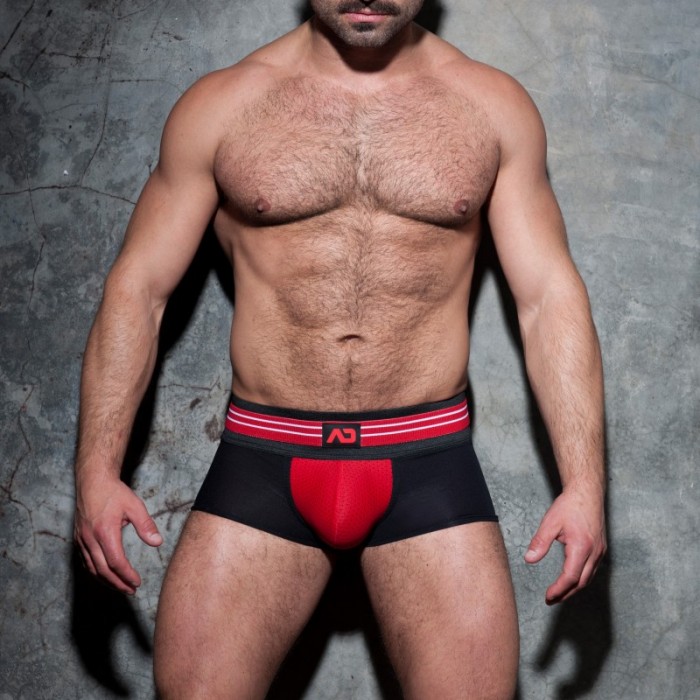 Pantaloncini boxer, Shorty del marchio AD FÉTISH - Trunk double stripe  - rosso - Ref : ADF113 C06