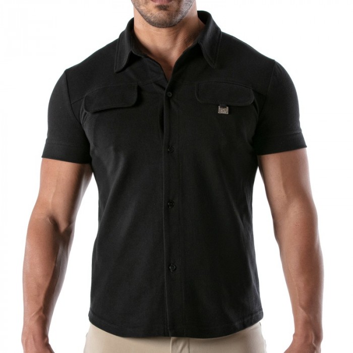 Camicia del marchio TOF PARIS - Camicia a maniche corte Patriot Tof Paris - Nero - Ref : TOF219N